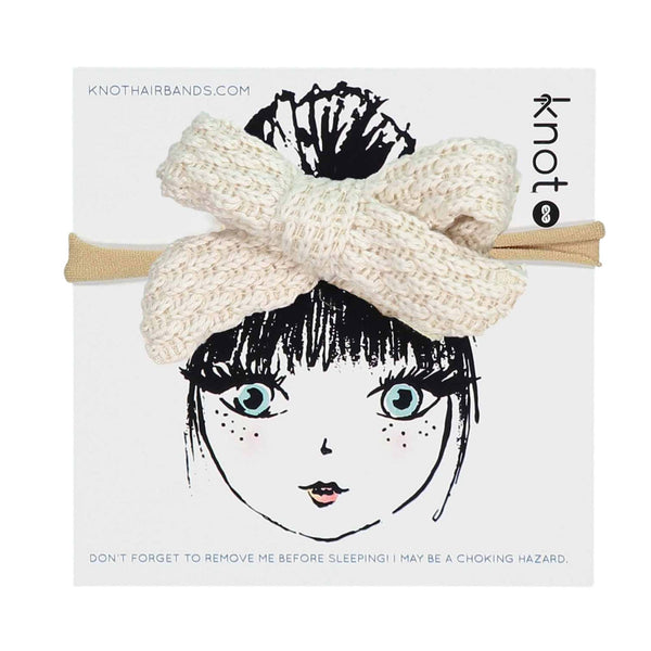 Knot Hairbands Knitted Bow Band // Cream