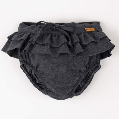 Popelin Anthracite Grey Double Frill Culotte