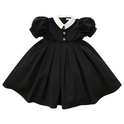 Coco Blanc Taffeta Dress Short Sleeve Black