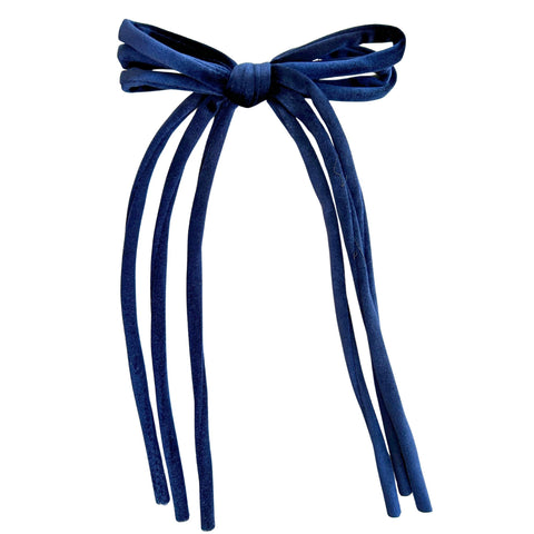 Knot Hairbands Corded Bow Clip // Navy