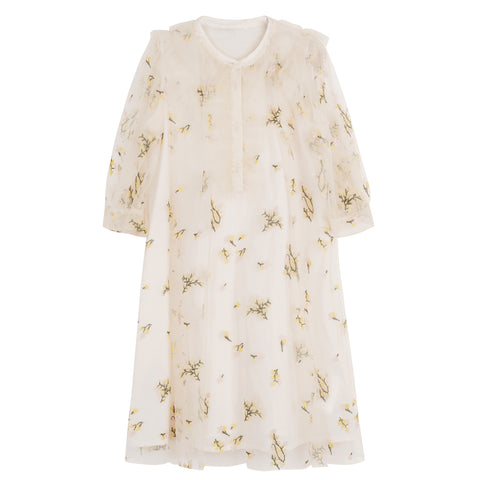 JNBY SS DRESS W/PATTERN OFF WHITE