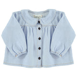 Piupiuchick Peter Pan Collar Blouse Light Blue Soft Denim