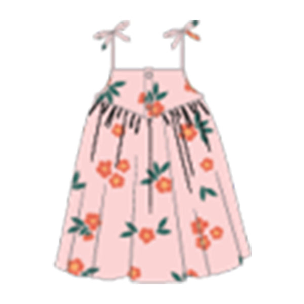 Piupiuchick Short Dress | Pink W/ Flowers Allover