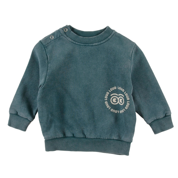 Loud Apparel Folk Sweater Regular Fit Green Storm Marble Dye