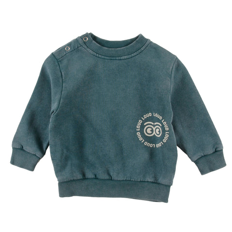 Loud Apparel Folk Sweater Regular Fit Green Storm Marble Dye