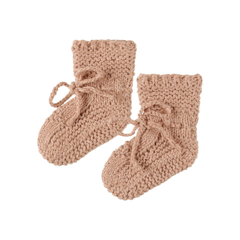 QUINCY MAE KNIT BOOTIES || HEATHERED ROSE