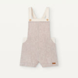 Popelin Sand Linen Contrasting Dungarees