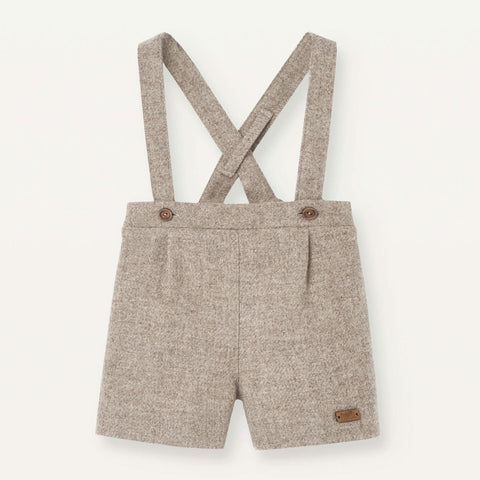 Popelin Stone Woollen Short With Crossover Straps