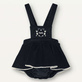 Popelin Black Playsuit With Skirt