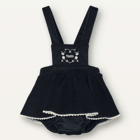 Popelin Black Playsuit With Skirt