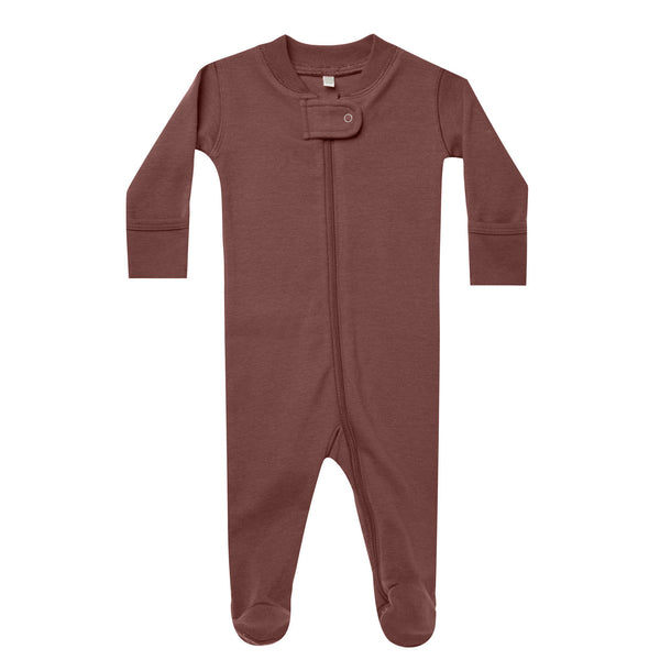 Quincy Mae Zip Long Sleeve Sleeper Footie ||Plum