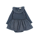 Buho BB Lurex Combi Dress Antic Blue