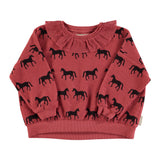 Piupiuchick Sweatshirt | Old Pink W/ Black Horses