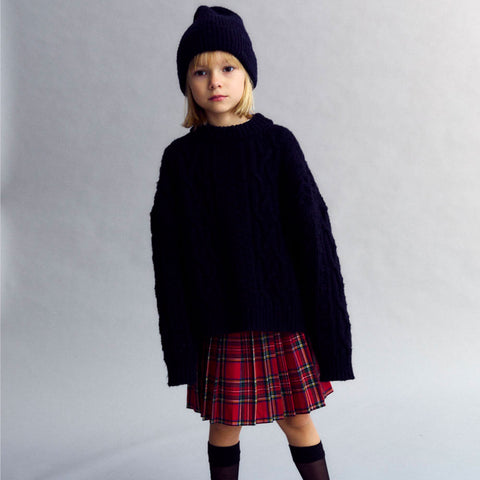 The New Society Martina Special Galactic Red Check Skirt