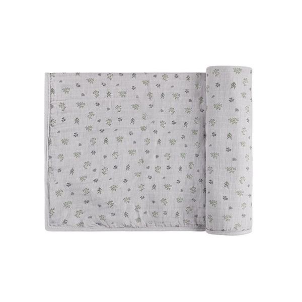 Ely’s & Co Garden Floral Print Collection - Blue - Muslin Swaddle