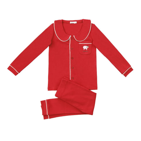 Coco Blanc Collared Pjs Cherry