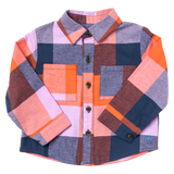 Pink Chicken Boys Jack Shirt - Navy Orange Check