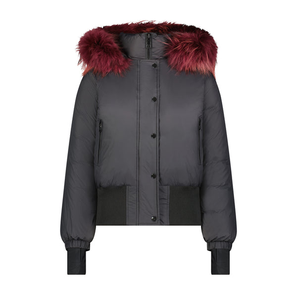 SCOTCH BONNET Teen Matte Bomber Black/Cranberry Fur 124