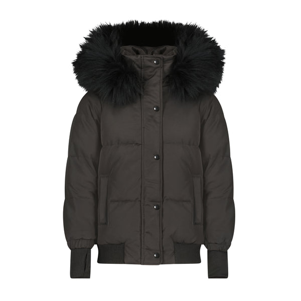 SCOTCH BONNET  Canvas Bomber Black Fur 122