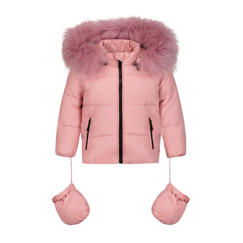 SCOTCH BONNET Baby Classic Puffer Pink, pink fur 4