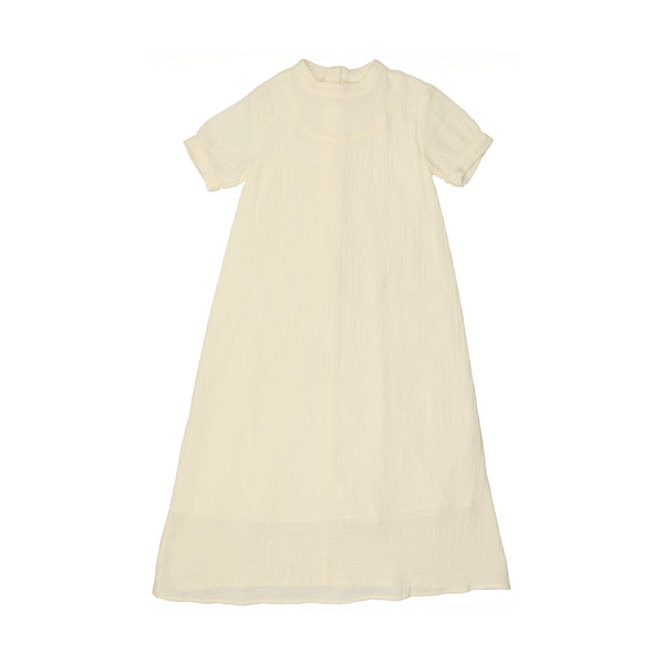 Coco Blanc Short Sleeved Gauze Robe Cream