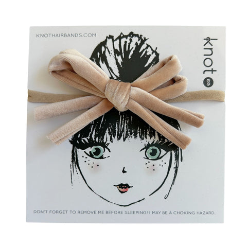 Knot Hairbands Corded Mini Bow Band // Blush