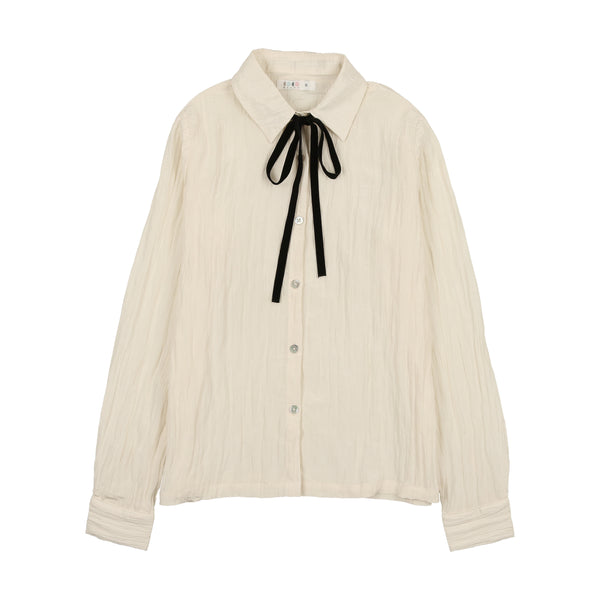 Coco Blanc Blouse With Tie Ivory