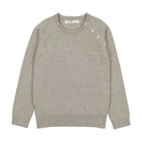 Coco Blanc Crew Button Sweater Light Grey