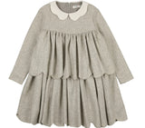 Coco Blanc Scalloped Dress Light Grey