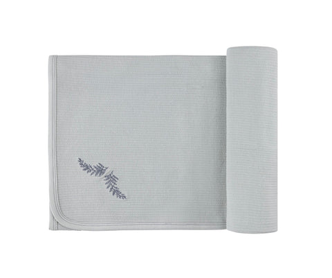 Ely’s & Co Organic Embroidered Collar Collection - Blue Leaf - Footie + Bonnet
