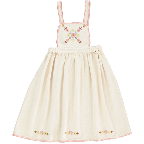 Bebe Organic Rosel Apron Dress Needlepoint