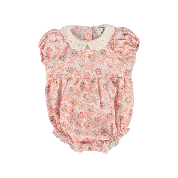 Bebe Organic Aline Romper Vintage Rose