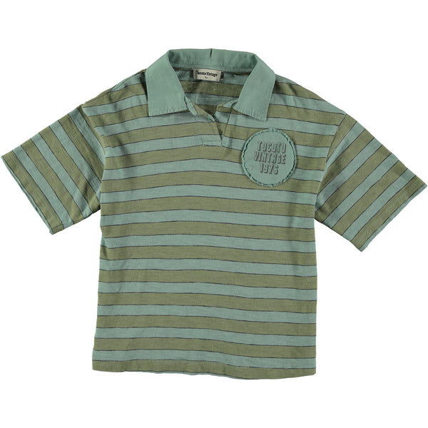 Tocoto Vintage Polo T-Shirt Without Buttons Green