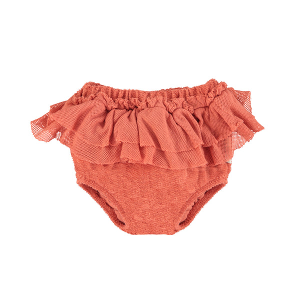 Piupiuchick High Waisted Shorties W/ Frills | Terracotta