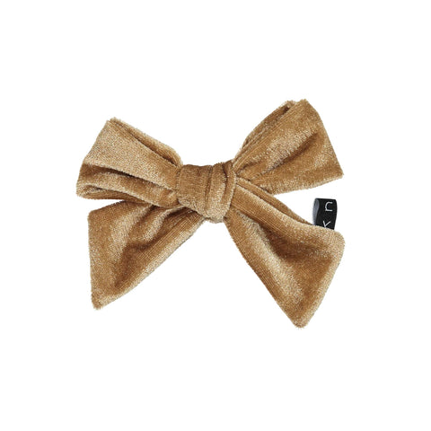 Knot Hairbands Velvet Bow Clip// Gold