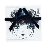 Knot Hairbands Velvet Ribbon Mini Bow Set // Navy