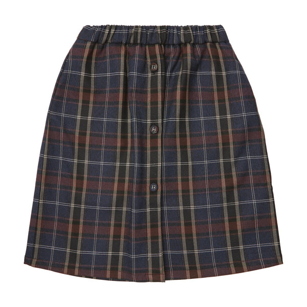 Tocoto Vintage Midi Checkered Skirt Burdeaux