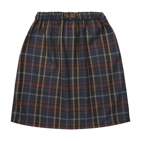 Tocoto Vintage Midi Checkered Skirt Burdeaux