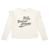 Tocoto Vintage Girl T-Shirt "Love My Vintage Family" Off White