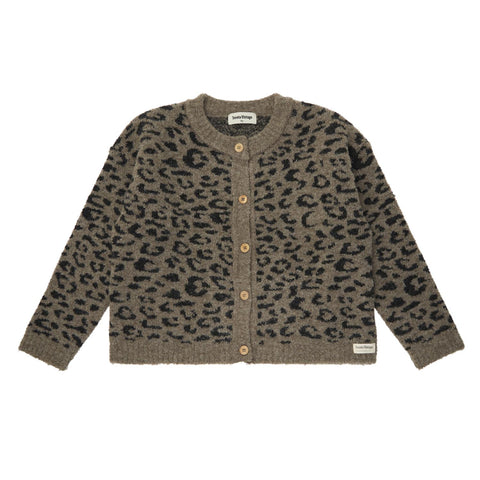 Tocoto Vintage Animal Print Knitted Jacket Brown