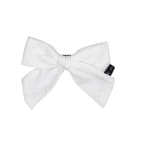 Knot Hairbands Seersucker Bow Clip // White