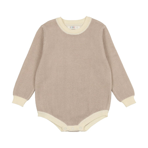 Coco Blanc Honey Comb Knit Onesie Oatmeal