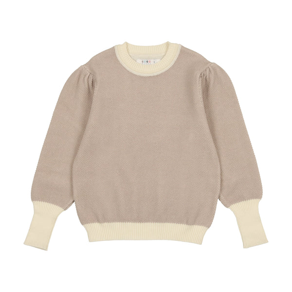 Coco Blanc Honey Comb Puff Sleeve Sweater