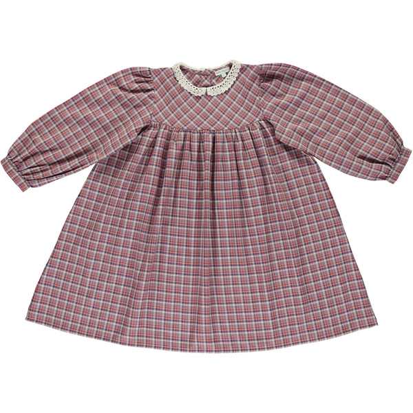 Bebe Organic Eleanor Dress Red Tartan Check