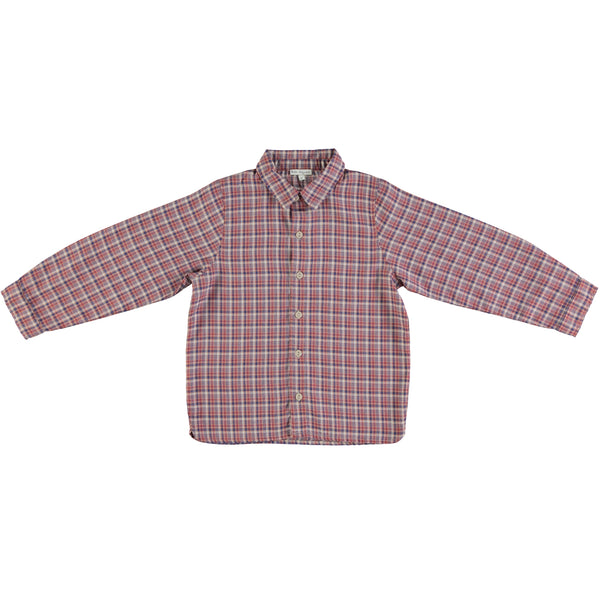 Bebe Organic Eli Shirt Red Tartan Check