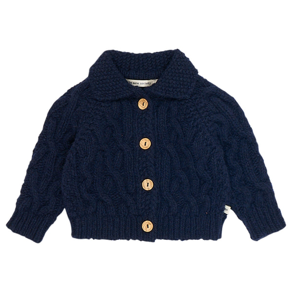 The New Society Tirso Baby Cardigan Space Blue