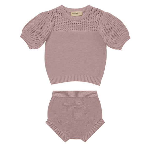 Quincy Mae Pointelle Knit Set | Lilac