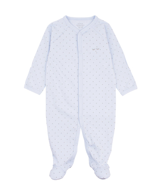 Livly Saturday Simplicity Footie blue/silver dots