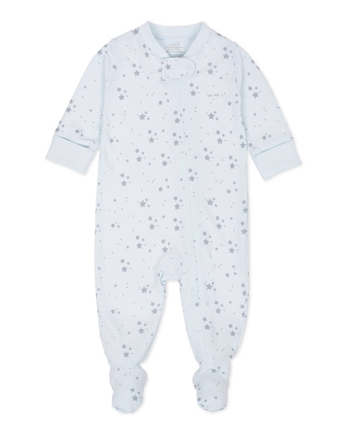 Livly Stars Zipper Footie light blue