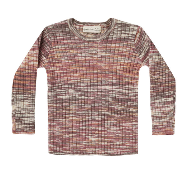 RYLEE & CRU RIBBED LONG SLEEVE || BERRY SPACE DYE